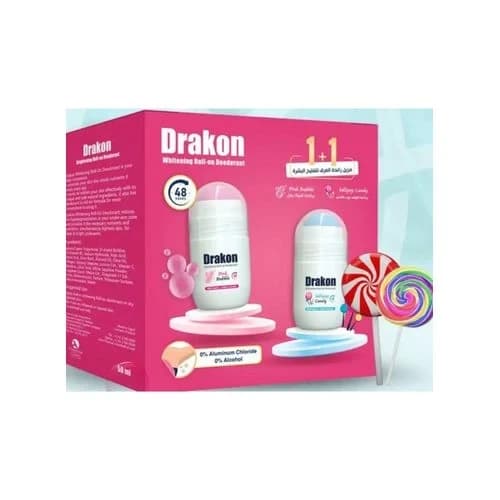 DRAKON PINK  BUBBLE ROLL-ON DEO 50 ML 1+1@
